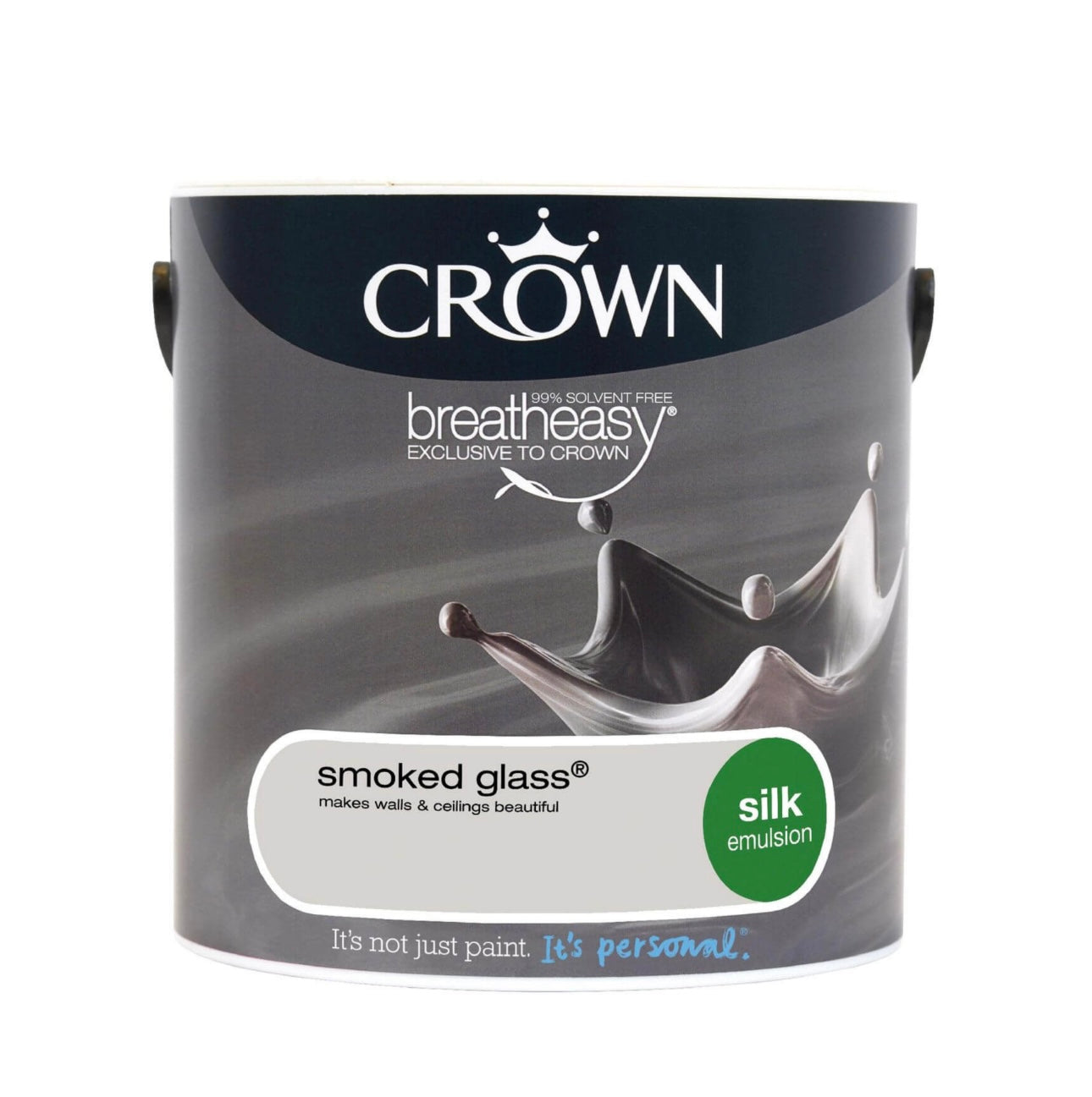 Crown Paint Smoked Glass Silk Emulsion Paint 2.5L Crown Paint Smoked Glass Silk Emulsion Paint 2.5L